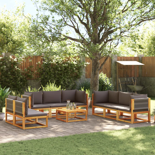 9-delige tuinbankset met kussens acaciahout & touw is nu te koop bij PeponiXL, paradijselijk wonen!