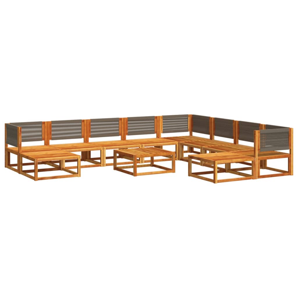 11-delige tuinbankset met kussens acaciahout & touw is nu te koop bij PeponiXL, paradijselijk wonen!