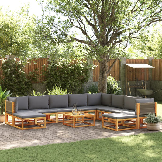 11-delige tuinbankset met kussens acaciahout & touw is nu te koop bij PeponiXL, paradijselijk wonen!