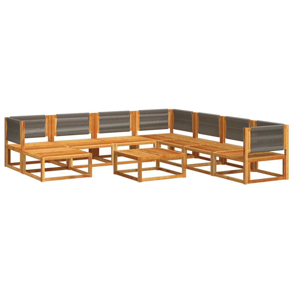 9-delige tuinbankset met kussens acaciahout & touw is nu te koop bij PeponiXL, paradijselijk wonen!