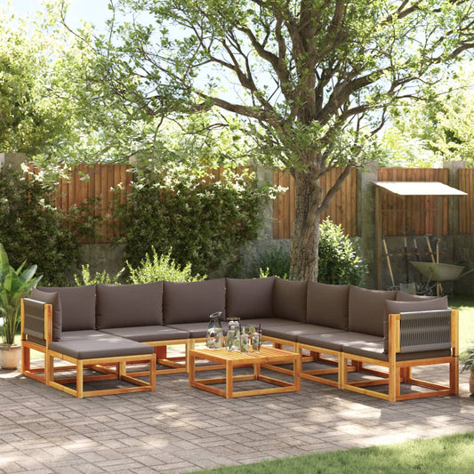 9-delige tuinbankset met kussens acaciahout & touw is nu te koop bij PeponiXL, paradijselijk wonen!