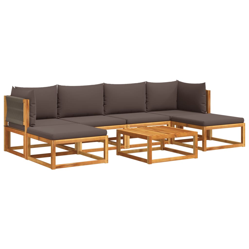 7-delige tuinbankset met kussens acaciahout & touw is nu te koop bij PeponiXL, paradijselijk wonen!