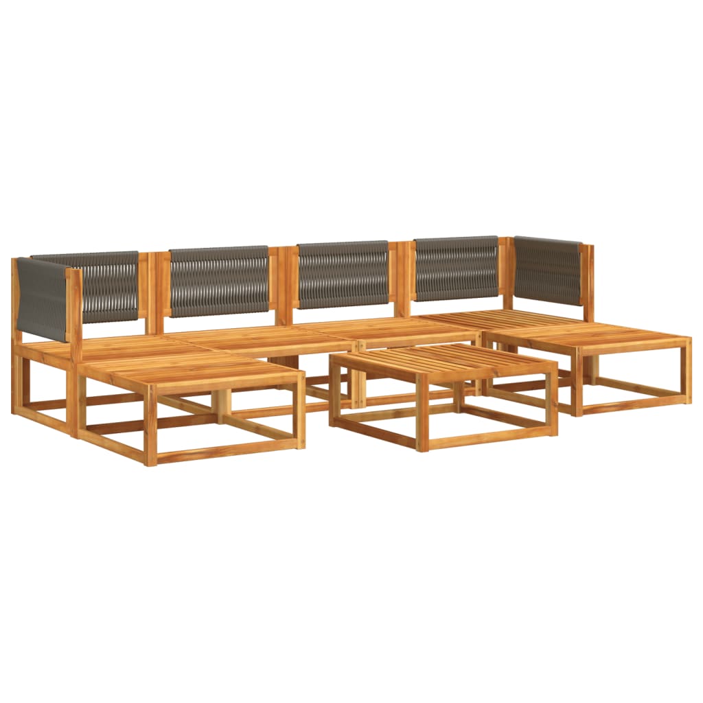 7-delige tuinbankset met kussens acaciahout & touw is nu te koop bij PeponiXL, paradijselijk wonen!