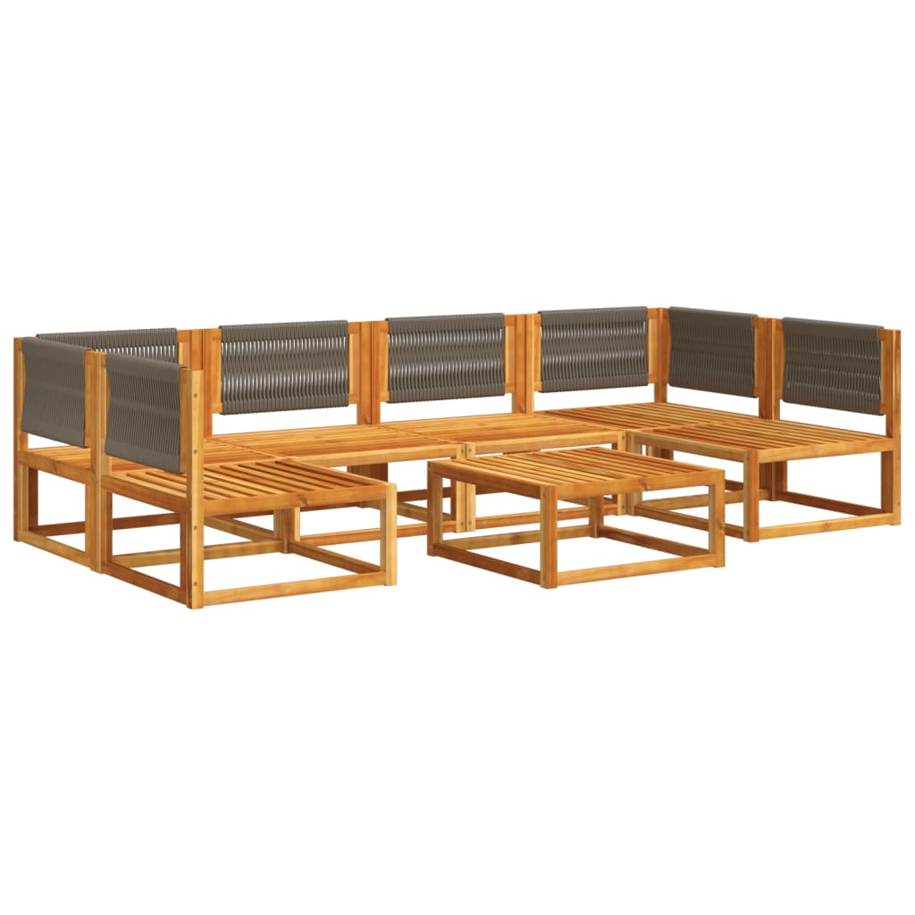 7-delige tuinbankset met kussens acaciahout & touw is nu te koop bij PeponiXL, paradijselijk wonen!