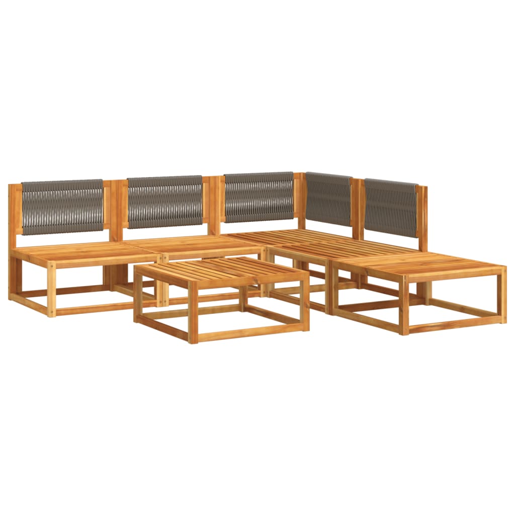 6-delige tuinbankset met kussens acaciahout & touw is nu te koop bij PeponiXL, paradijselijk wonen!