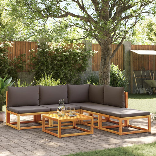 6-delige tuinbankset met kussens acaciahout & touw is nu te koop bij PeponiXL, paradijselijk wonen!
