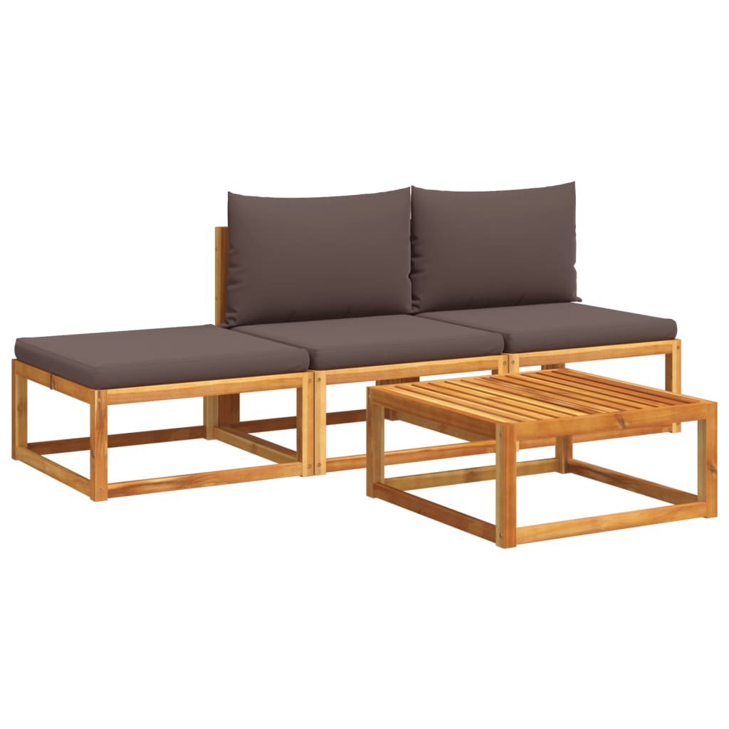 4-delige tuinbankset met kussens acaciahout & touw is nu te koop bij PeponiXL, paradijselijk wonen!