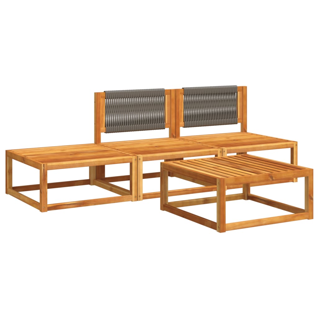 4-delige tuinbankset met kussens acaciahout & touw is nu te koop bij PeponiXL, paradijselijk wonen!
