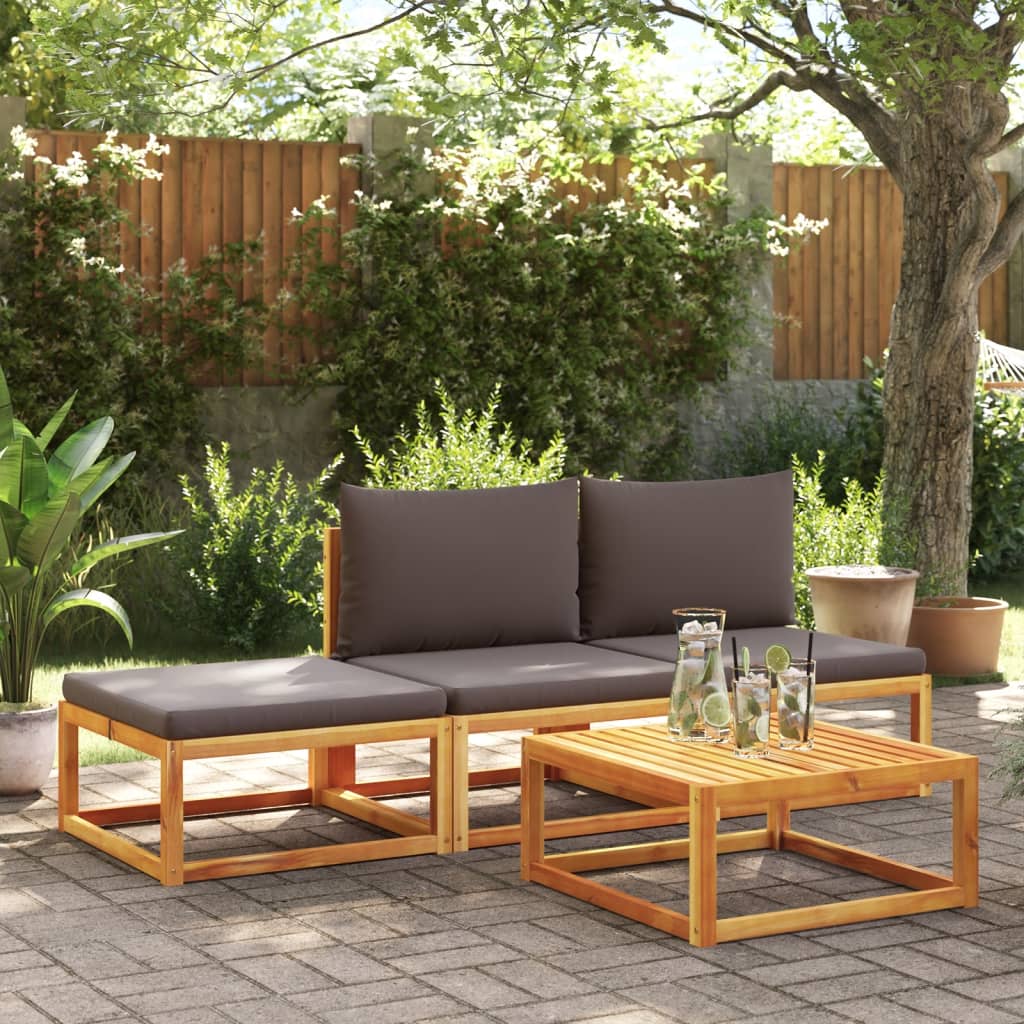 4-delige tuinbankset met kussens acaciahout & touw is nu te koop bij PeponiXL, paradijselijk wonen!