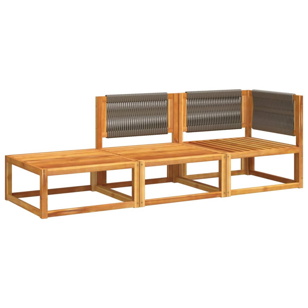 3-delige tuinbankset met kussens acaciahout & touw is nu te koop bij PeponiXL, paradijselijk wonen!