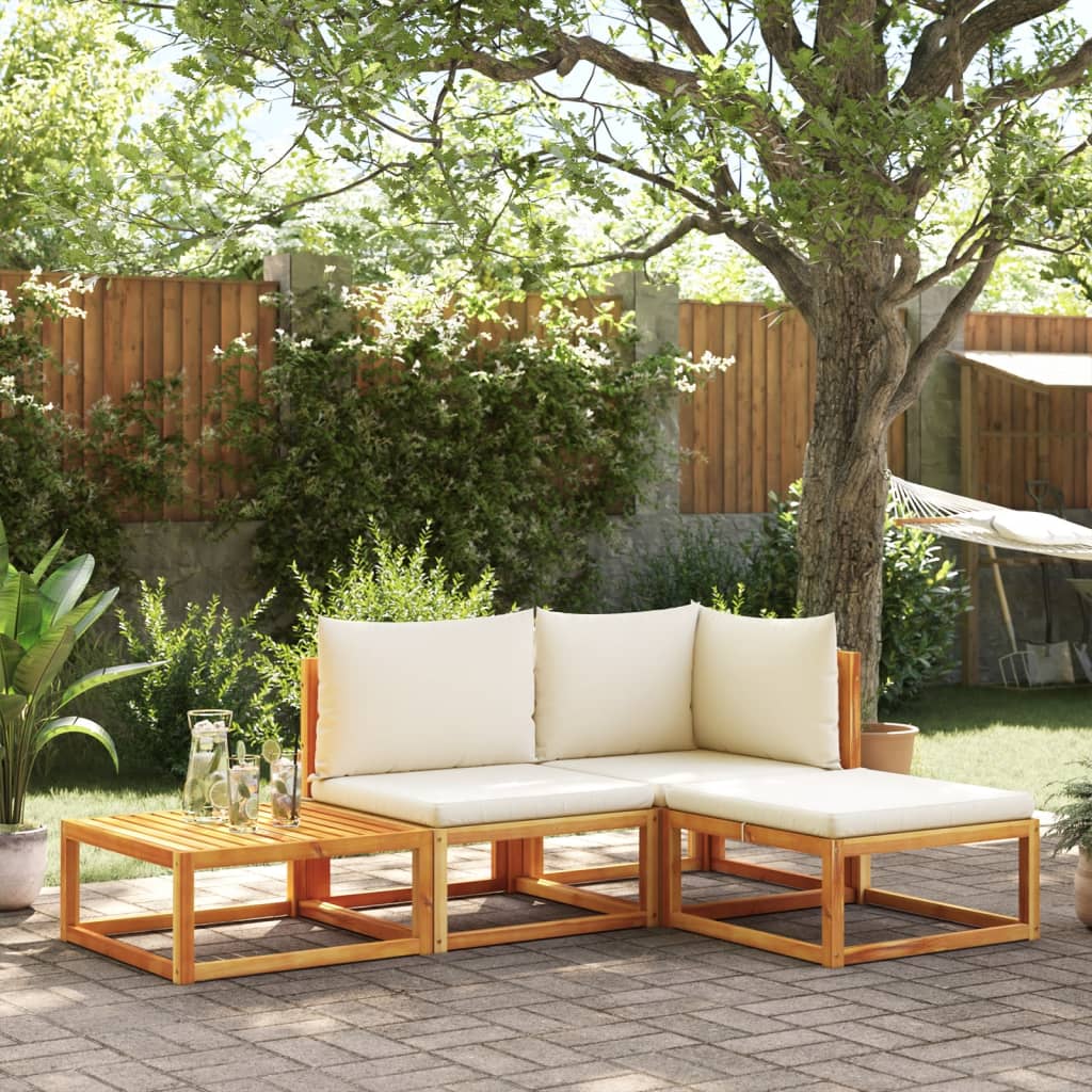 4-delige tuinbankset met kussens acaciahout & touw is nu te koop bij PeponiXL, paradijselijk wonen!