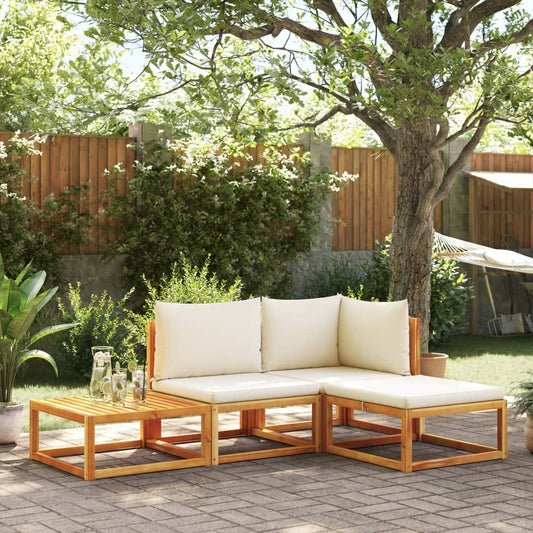 4-delige tuinbankset met kussens acaciahout & touw is nu te koop bij PeponiXL, paradijselijk wonen!