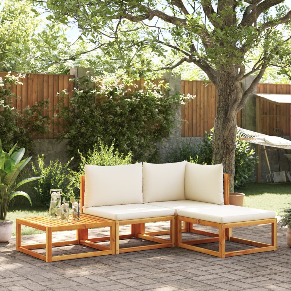 4-delige tuinbankset met kussens acaciahout & rotan is nu te koop bij PeponiXL, paradijselijk wonen!