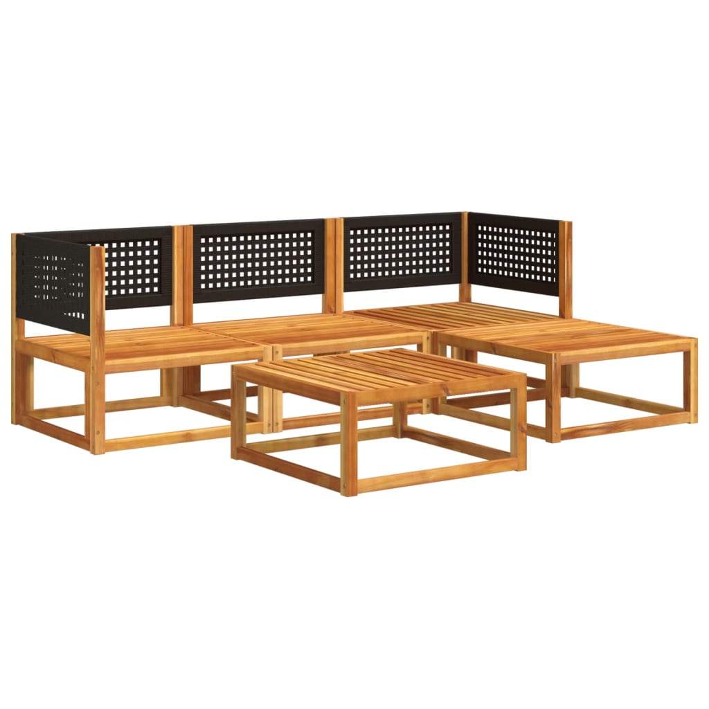 5-delige tuinbankset met kussens acaciahout & rotan is nu te koop bij PeponiXL, paradijselijk wonen!