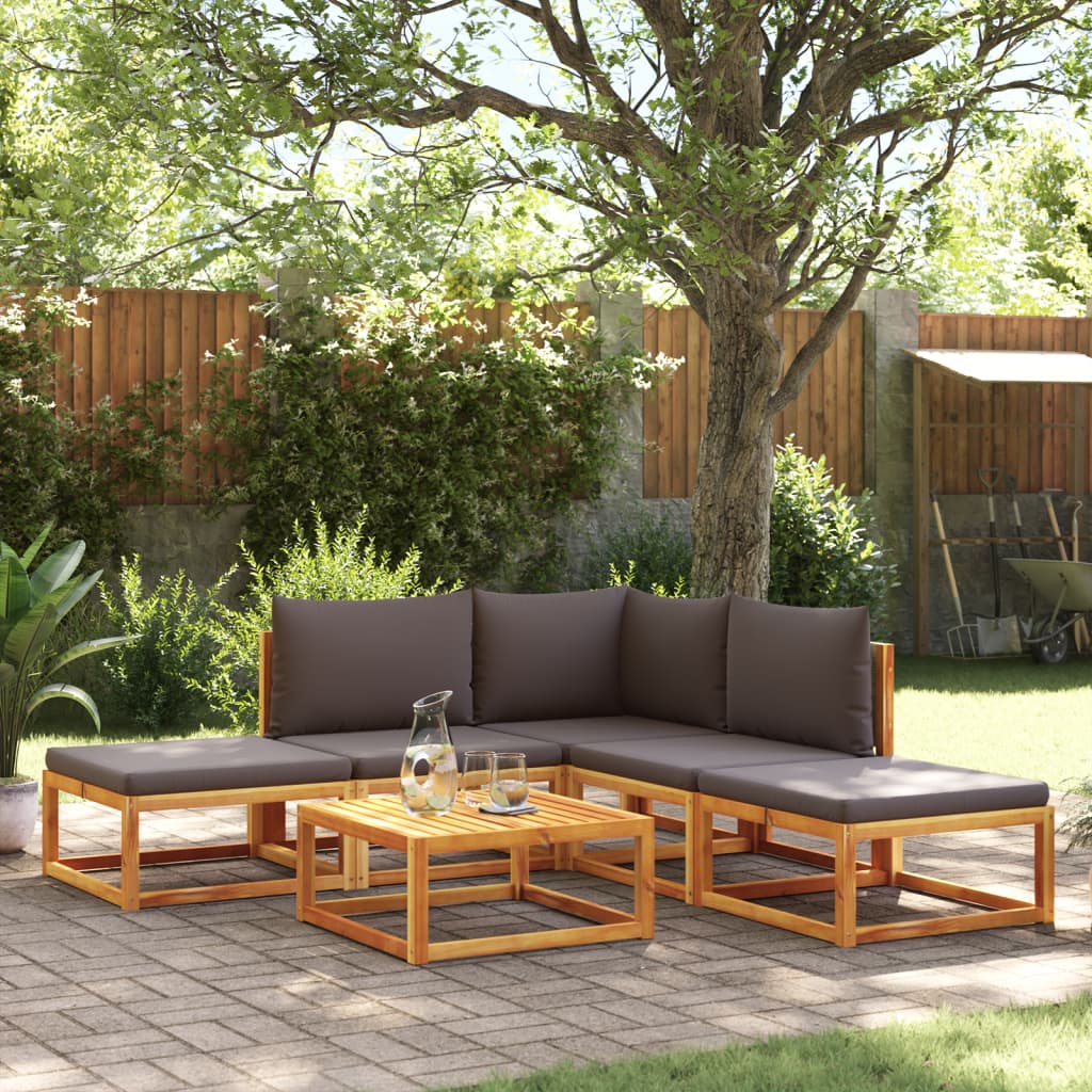 6-delige tuinbankset met kussens acaciahout & rotan is nu te koop bij PeponiXL, paradijselijk wonen!