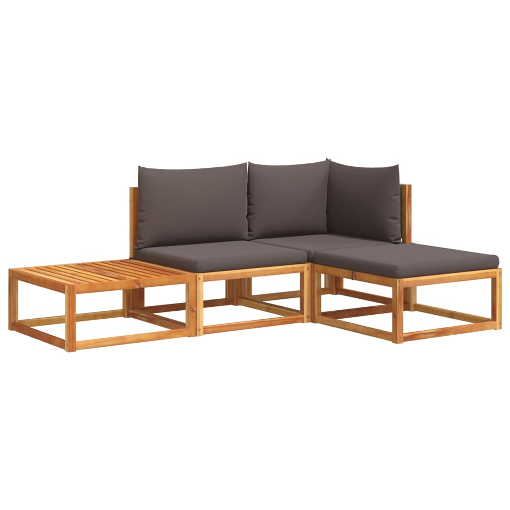 4-delige tuinbankset met kussens acaciahout & rotan is nu te koop bij PeponiXL, paradijselijk wonen!