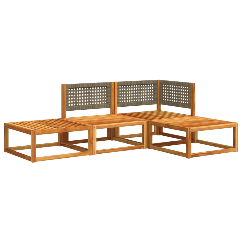 4-delige tuinbankset met kussens acaciahout & rotan is nu te koop bij PeponiXL, paradijselijk wonen!