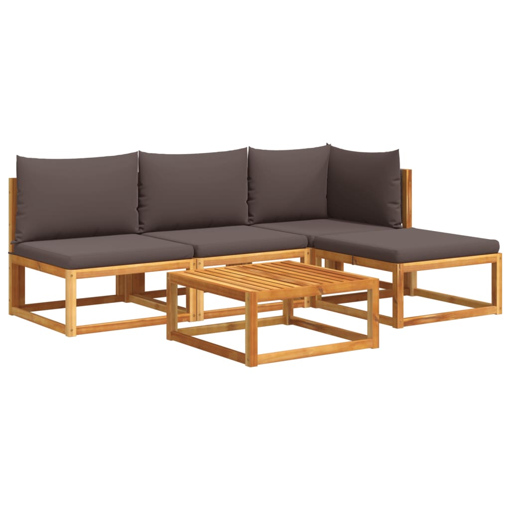 5-delige tuinbankset met kussens acaciahout & rotan is nu te koop bij PeponiXL, paradijselijk wonen!