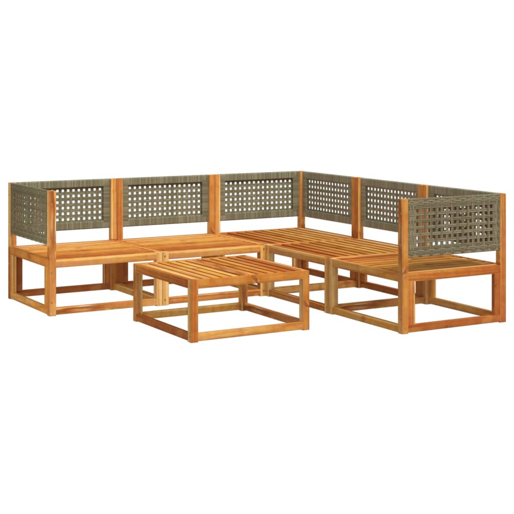6-delige tuinbankset met kussens acaciahout & rotan is nu te koop bij PeponiXL, paradijselijk wonen!