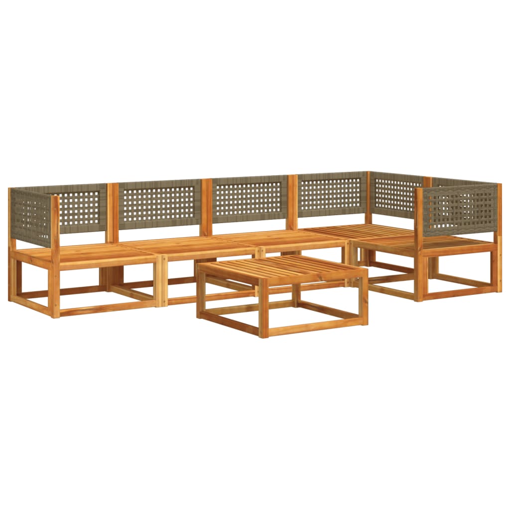 6-delige tuinbankset met kussens acaciahout & rotan is nu te koop bij PeponiXL, paradijselijk wonen!
