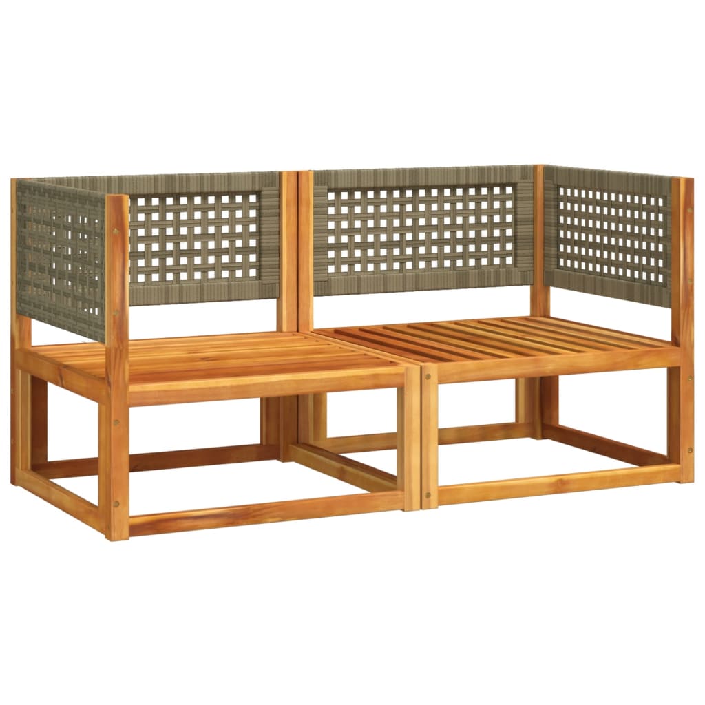 Tuinbanken Hoekbanken met Kussens 2 st acaciahout & Rotan is nu te koop bij PeponiXL, paradijselijk wonen!