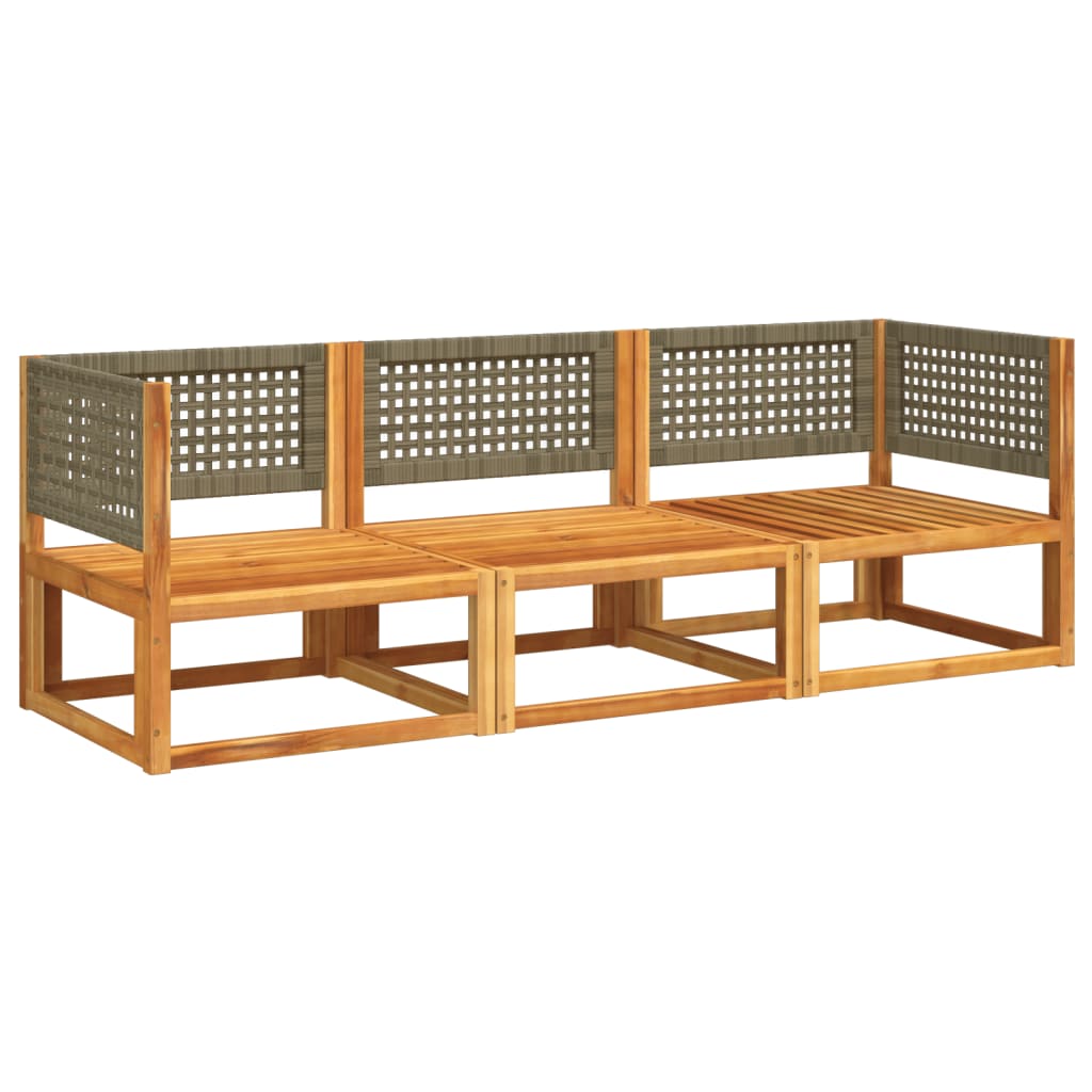3-delige tuinbankset met kussens acaciahout & rotan is nu te koop bij PeponiXL, paradijselijk wonen!