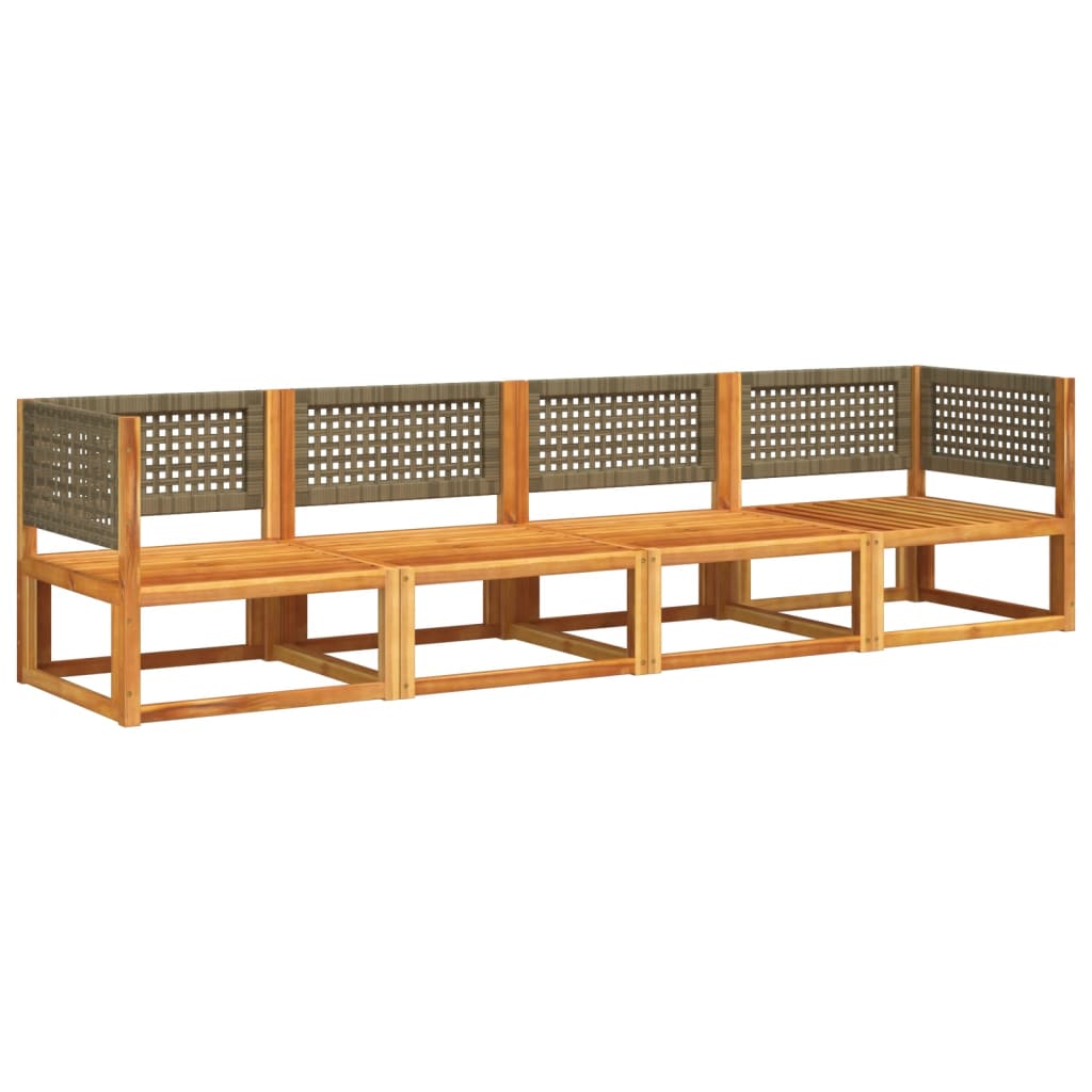4-delige tuinbankset met kussens acaciahout & rotan is nu te koop bij PeponiXL, paradijselijk wonen!