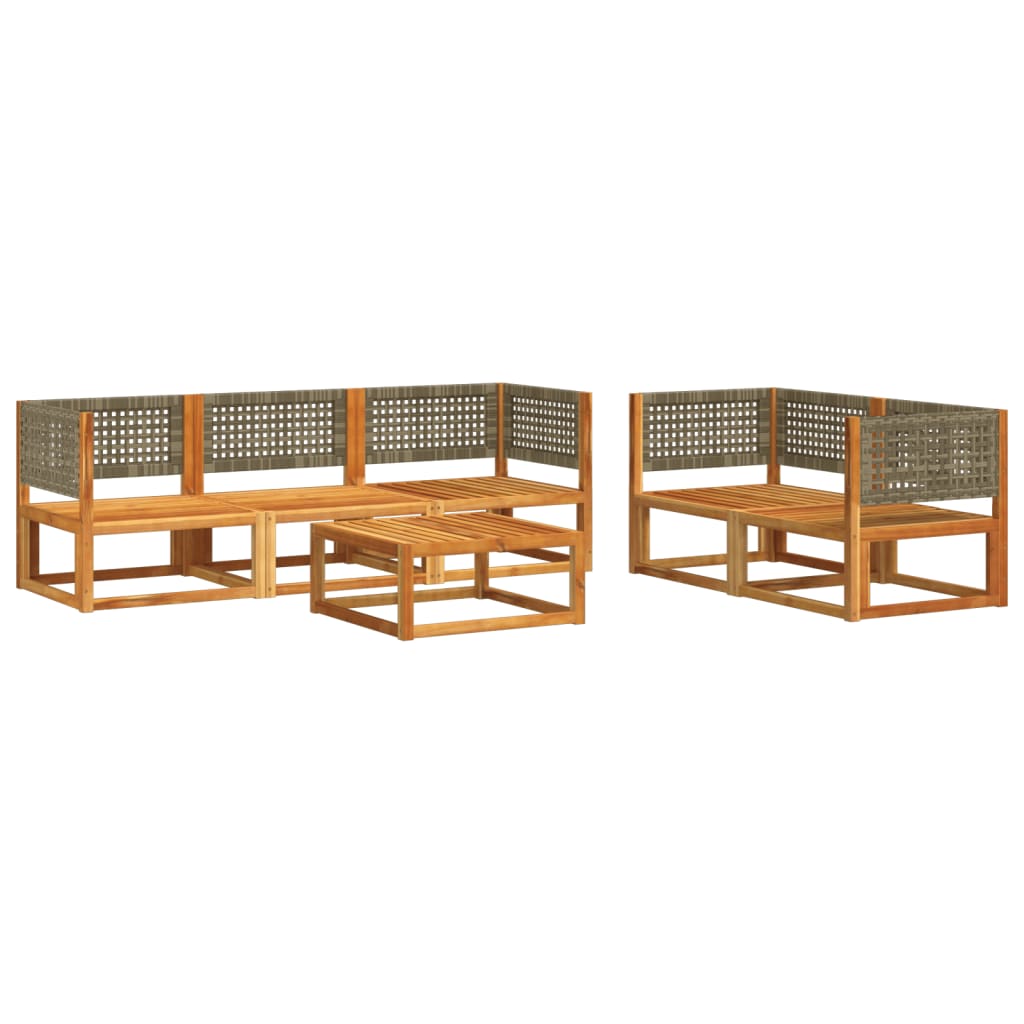 6-delige tuinbankset met kussens acaciahout & rotan is nu te koop bij PeponiXL, paradijselijk wonen!