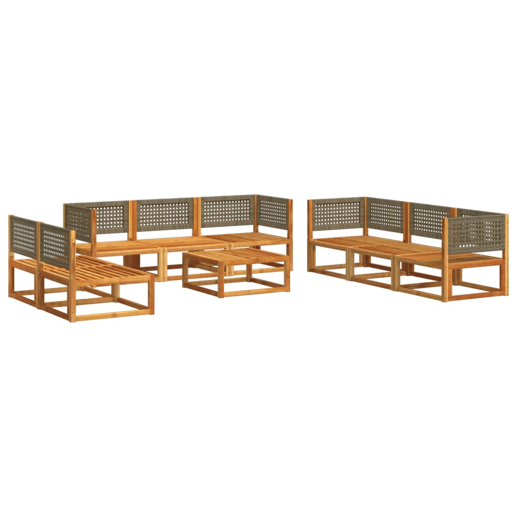 9-delige tuinbankset met kussens acaciahout & rotan is nu te koop bij PeponiXL, paradijselijk wonen!