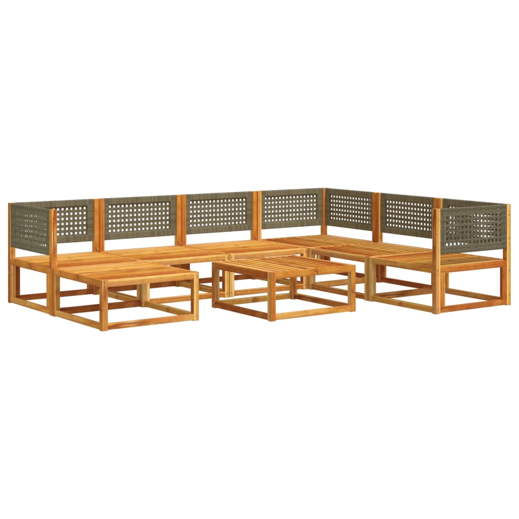 8-delige tuinbankset met kussens acaciahout & rotan is nu te koop bij PeponiXL, paradijselijk wonen!