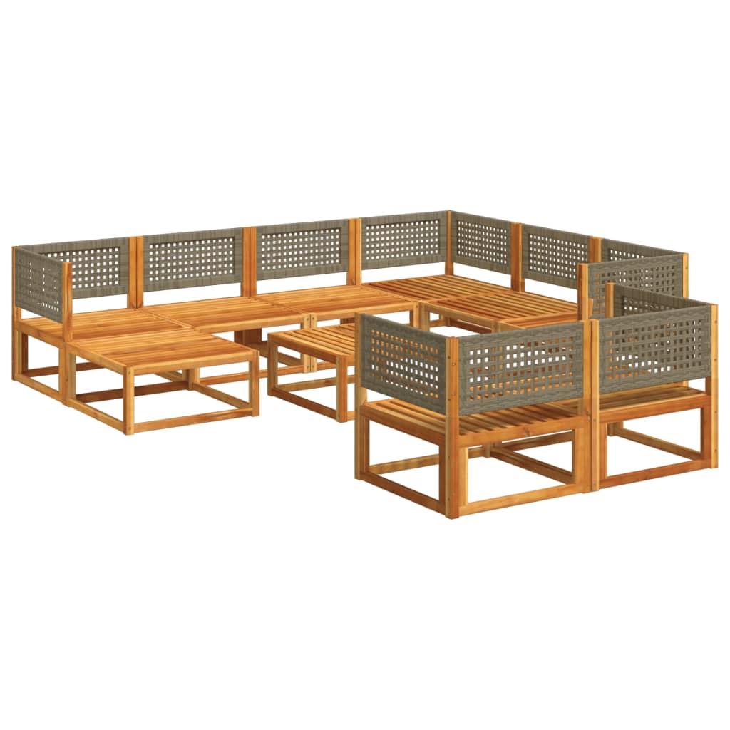 10-delige tuinbankset met kussens acaciahout & rotan is nu te koop bij PeponiXL, paradijselijk wonen!