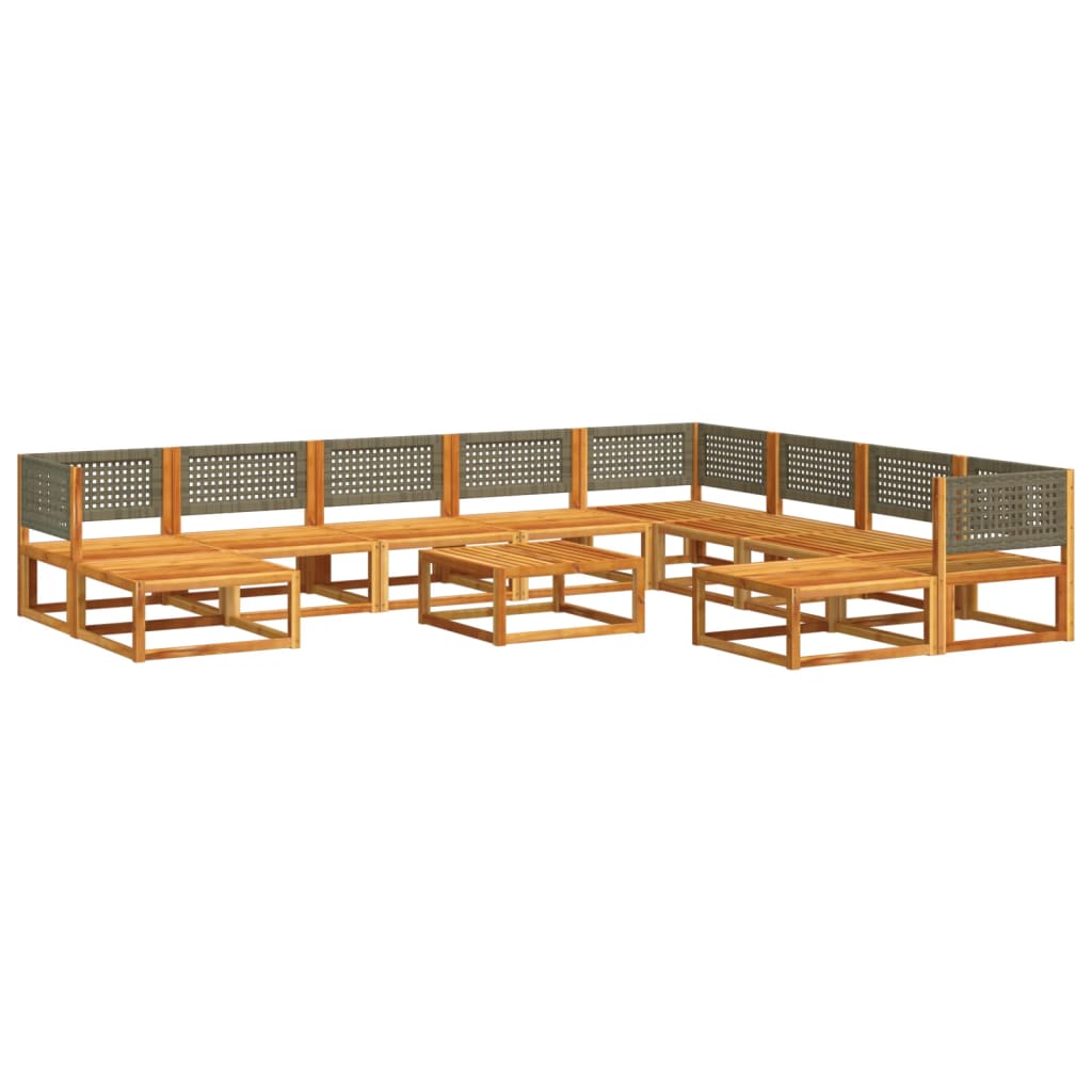 11-delige tuinbankset met kussens acaciahout & rotan is nu te koop bij PeponiXL, paradijselijk wonen!