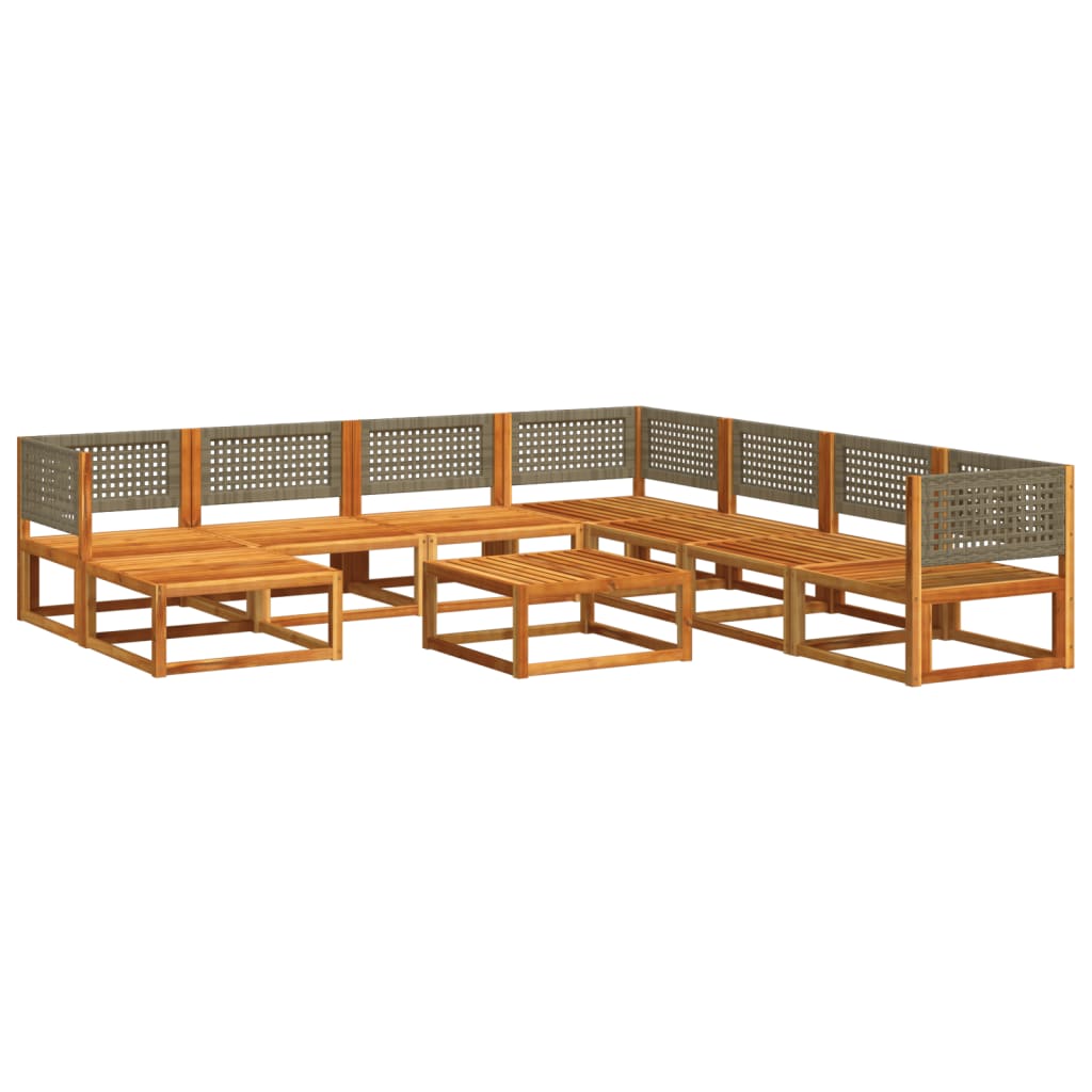 9-delige tuinbankset met kussens acaciahout & rotan is nu te koop bij PeponiXL, paradijselijk wonen!
