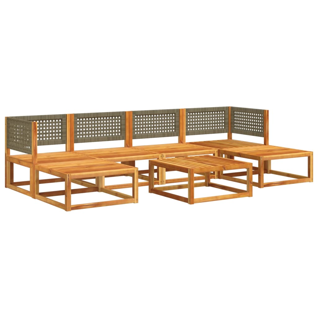 7-delige tuinbankset met kussens acaciahout & rotan is nu te koop bij PeponiXL, paradijselijk wonen!
