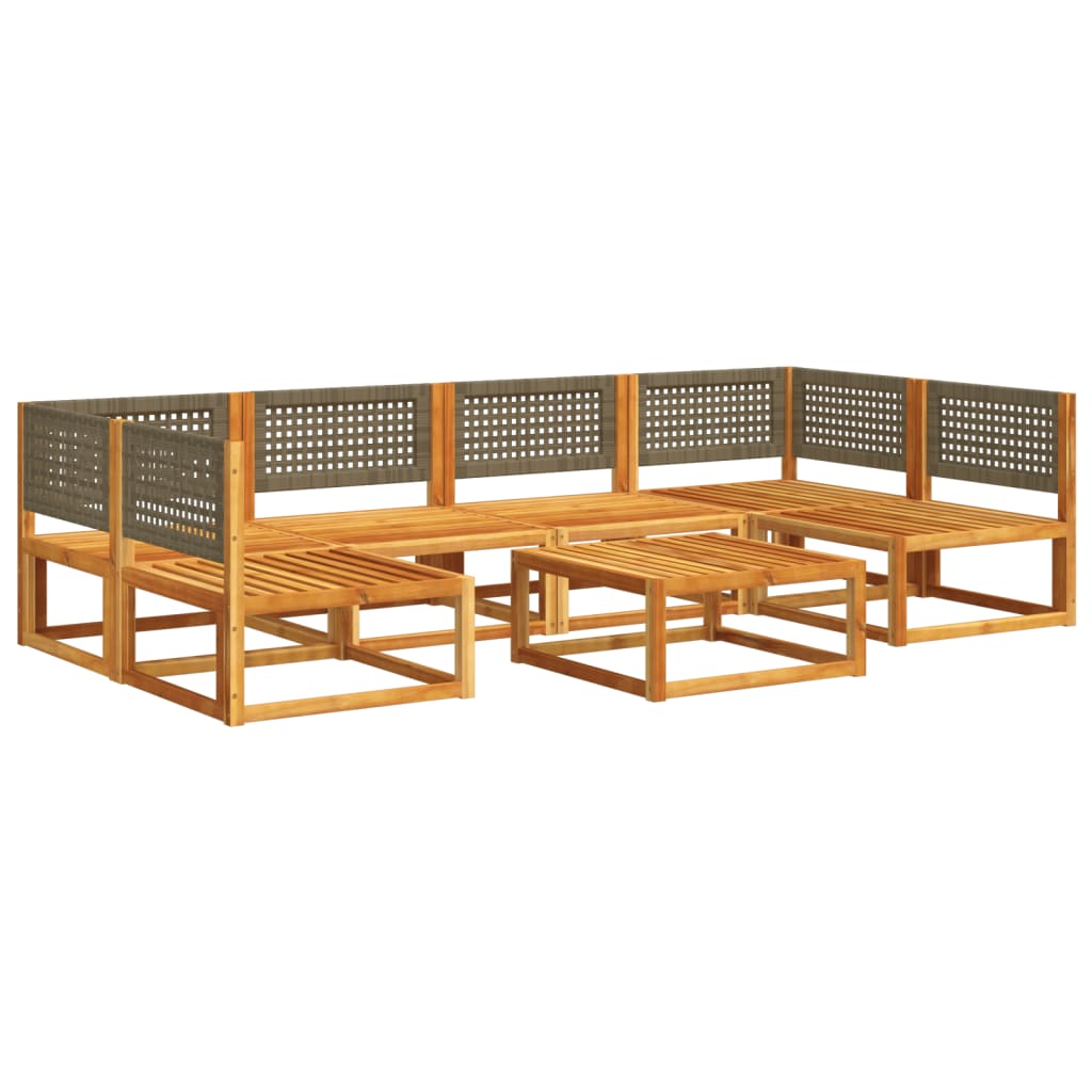 7-delige tuinbankset met kussens acaciahout & rotan is nu te koop bij PeponiXL, paradijselijk wonen!