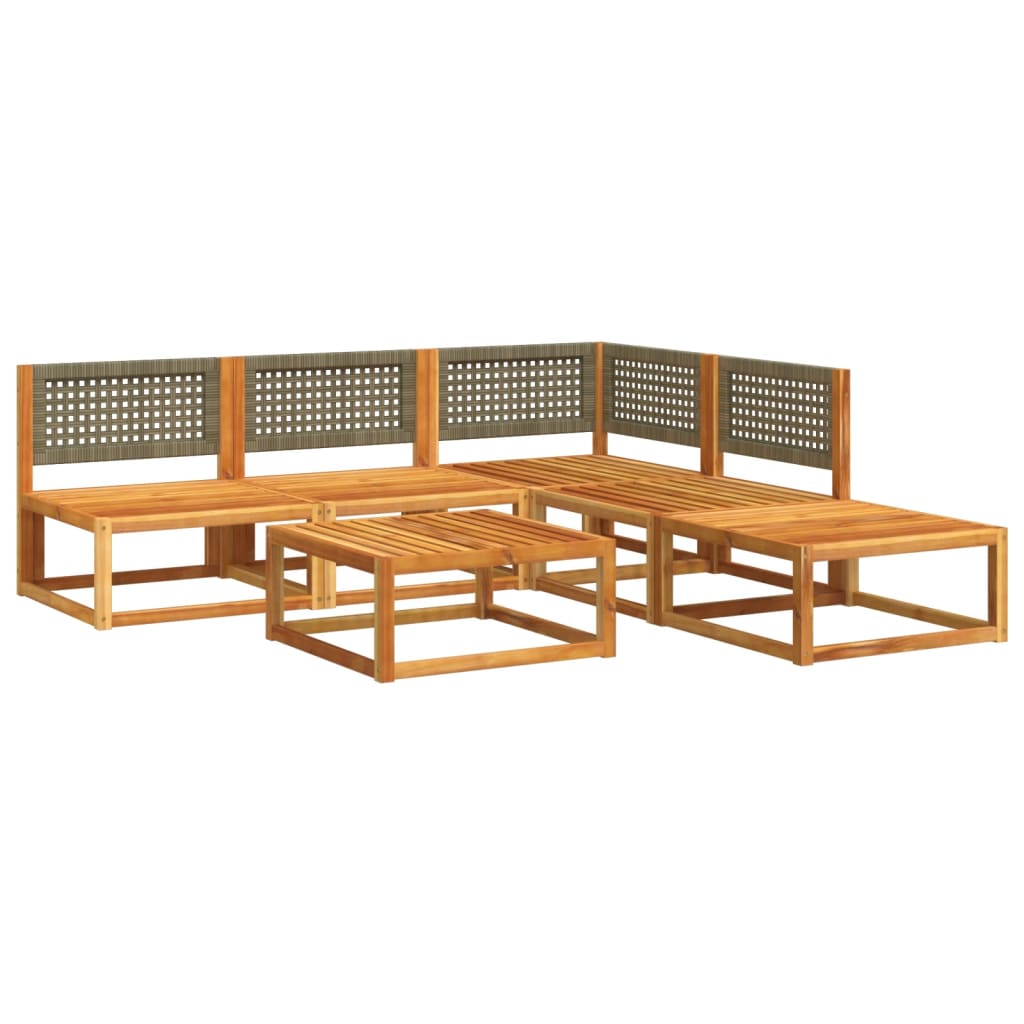 6-delige tuinbankset met kussens acaciahout & rotan is nu te koop bij PeponiXL, paradijselijk wonen!