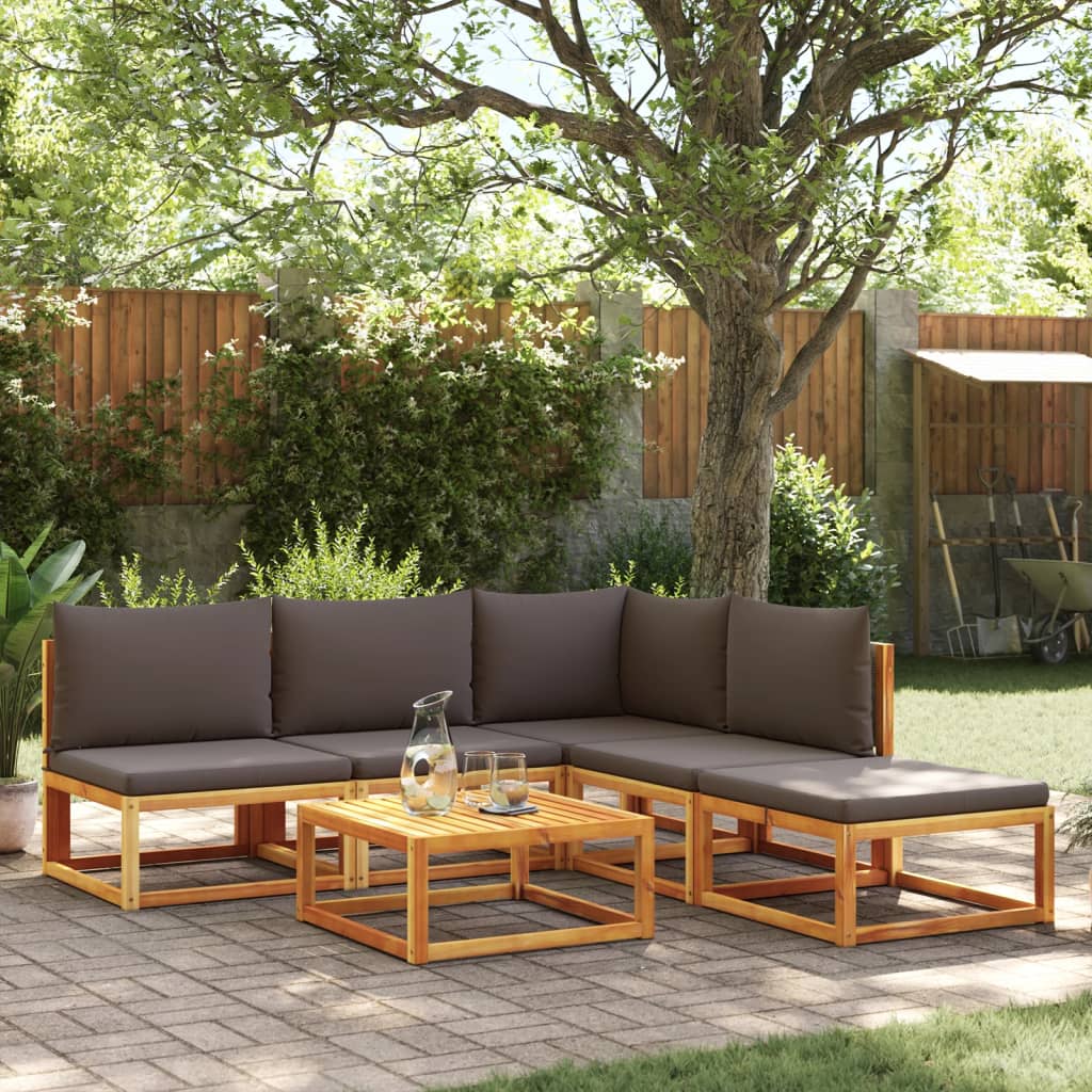 6-delige tuinbankset met kussens acaciahout & rotan is nu te koop bij PeponiXL, paradijselijk wonen!