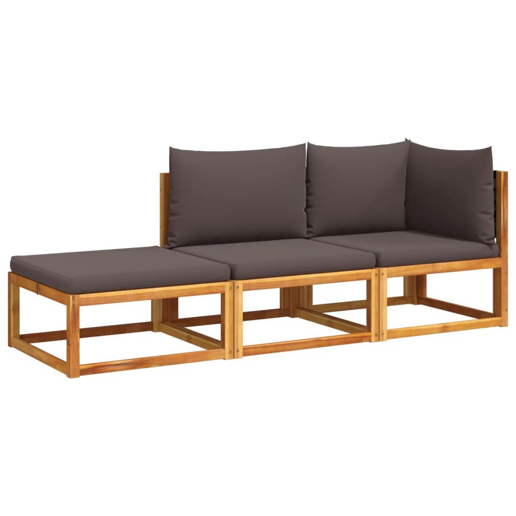 3-delige tuinbankset met kussens acaciahout & rotan is nu te koop bij PeponiXL, paradijselijk wonen!