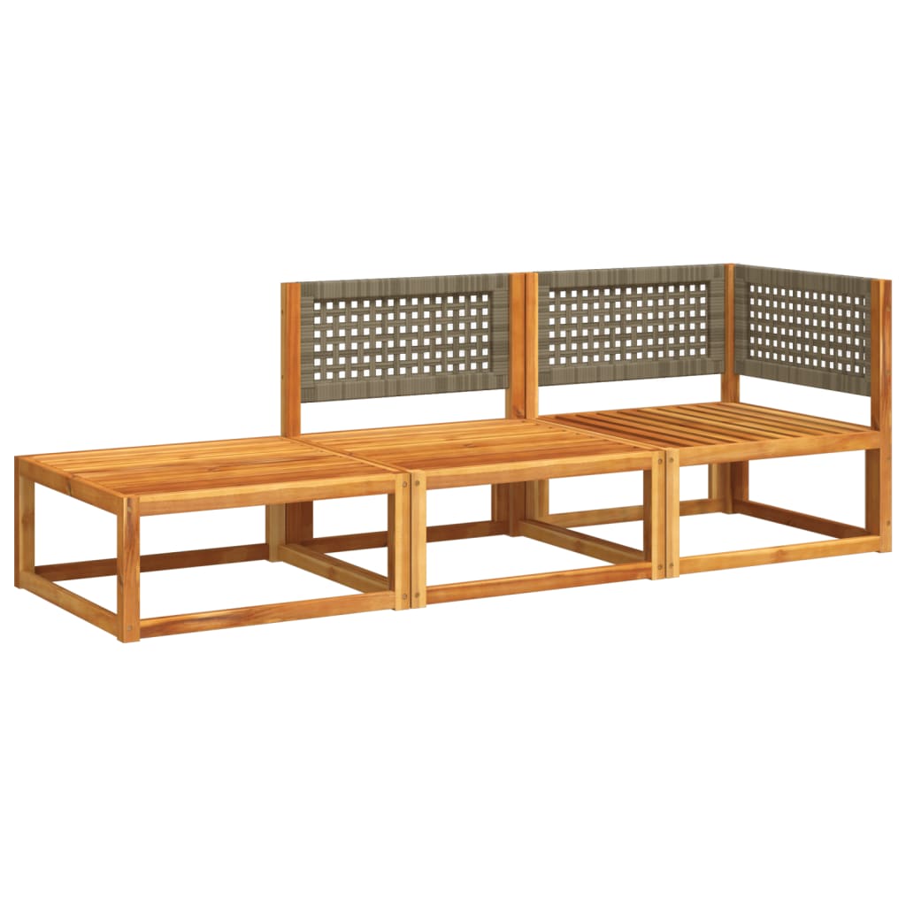 3-delige tuinbankset met kussens acaciahout & rotan is nu te koop bij PeponiXL, paradijselijk wonen!