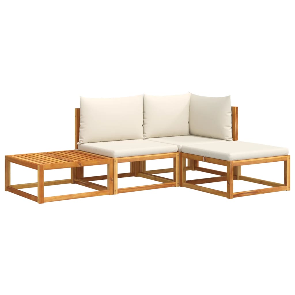 4-delige tuinbankset met kussens acaciahout & rotan is nu te koop bij PeponiXL, paradijselijk wonen!