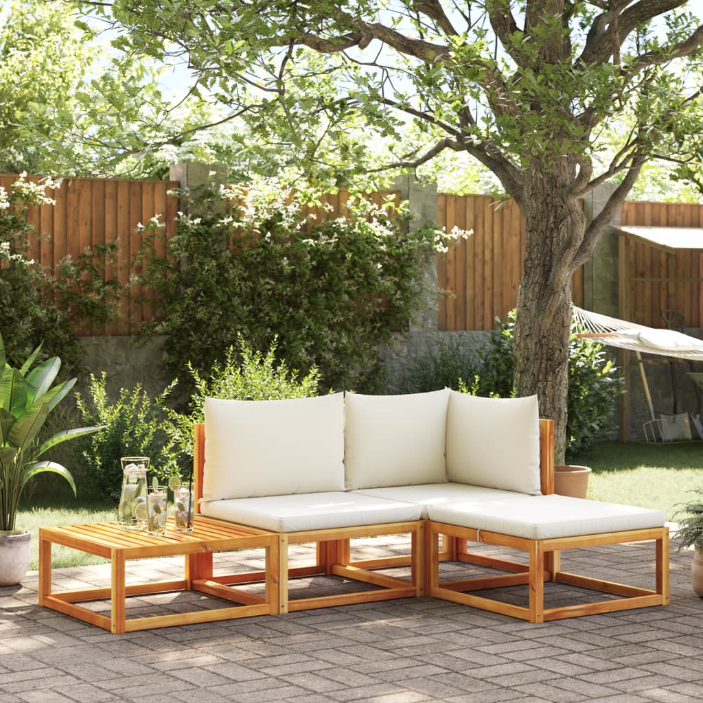 4-delige tuinbankset met kussens acaciahout & rotan is nu te koop bij PeponiXL, paradijselijk wonen!