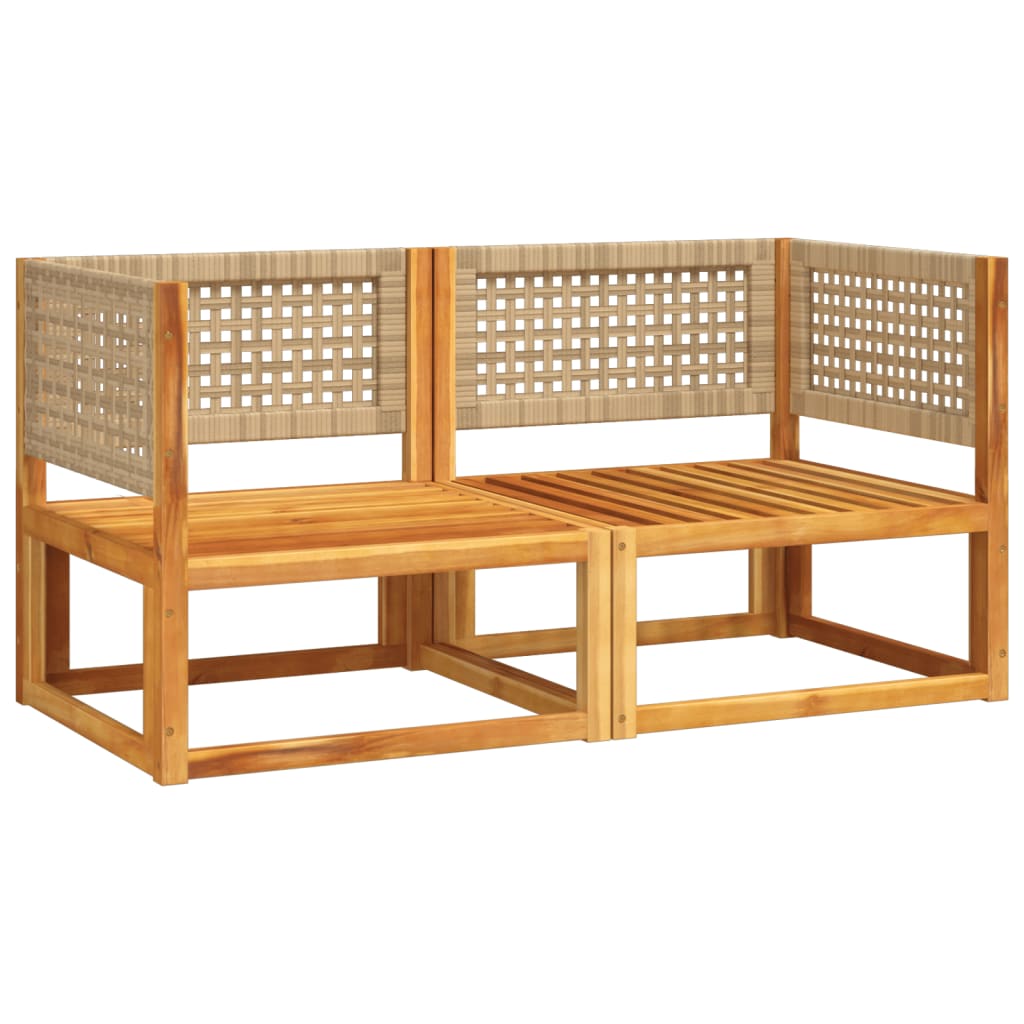 Tuinbanken Hoekbanken met Kussens 2 st acaciahout & Rotan is nu te koop bij PeponiXL, paradijselijk wonen!