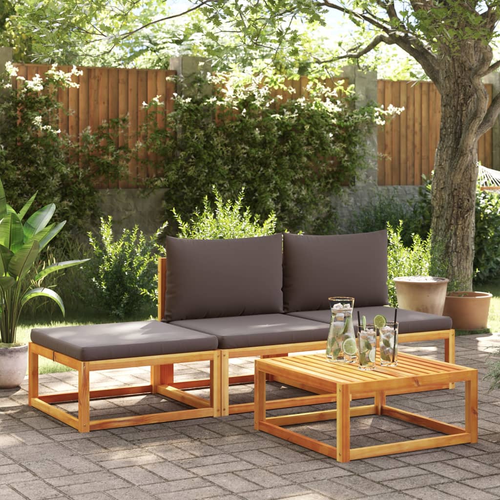 Tuinvoetenbank met kussen 65x65x29 massief acaciahout is nu te koop bij PeponiXL, paradijselijk wonen!