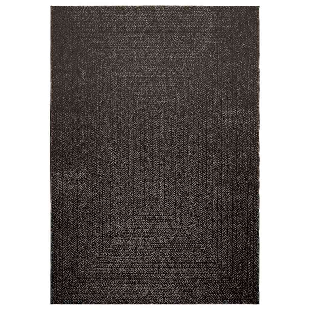 Vloerkleed ZIZUR binnen en buiten 160x230cm jute look antraciet