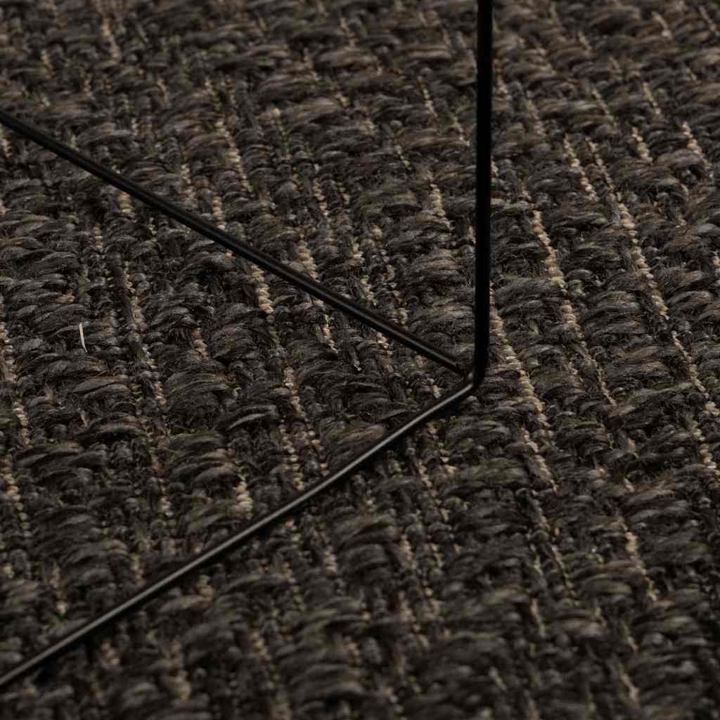 Vloerkleed ZIZUR binnen en buiten 160x230cm jute look antraciet
