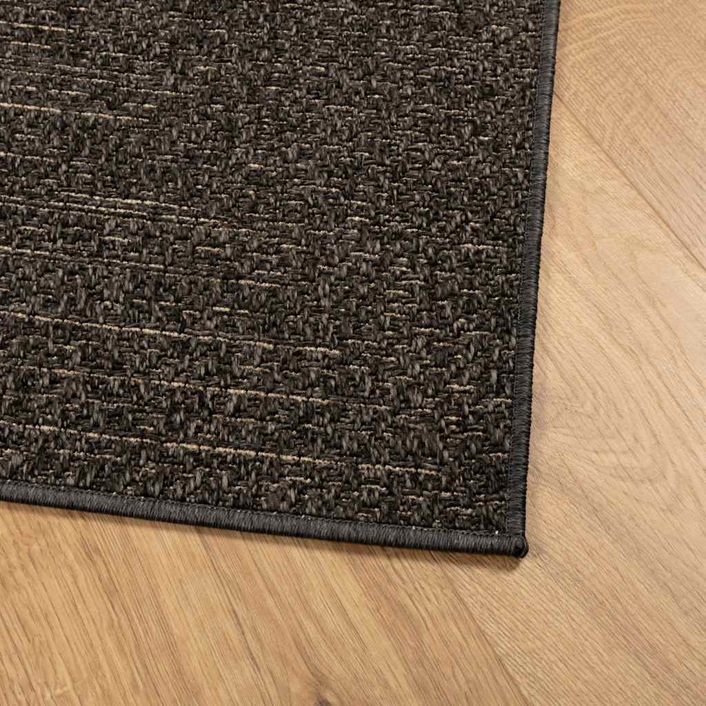 Vloerkleed ZIZUR binnen en buiten 160x230cm jute look antraciet