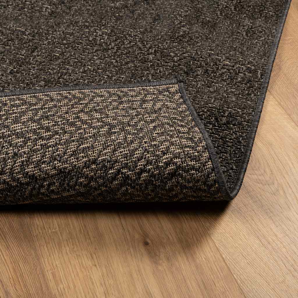 Vloerkleed ZIZUR binnen en buiten 160x230cm jute look antraciet
