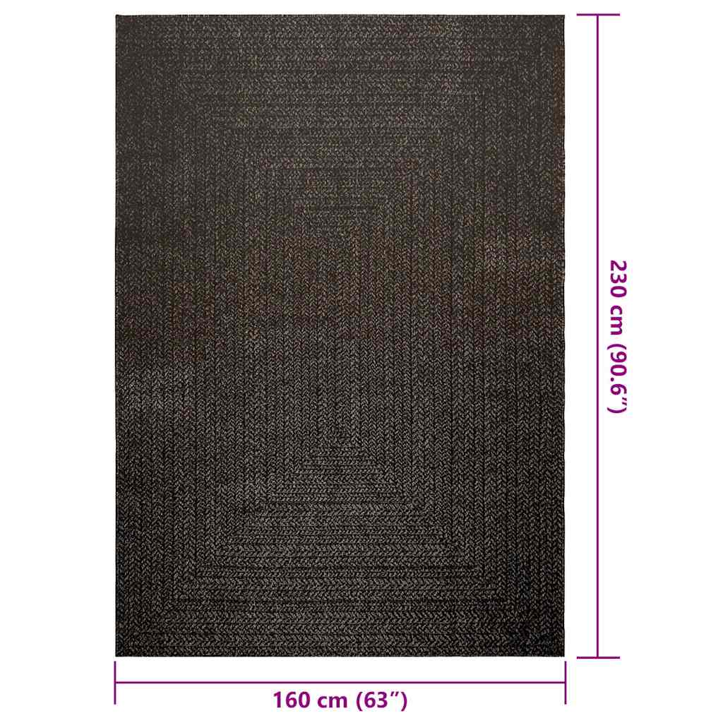 Vloerkleed ZIZUR binnen en buiten 160x230cm jute look antraciet