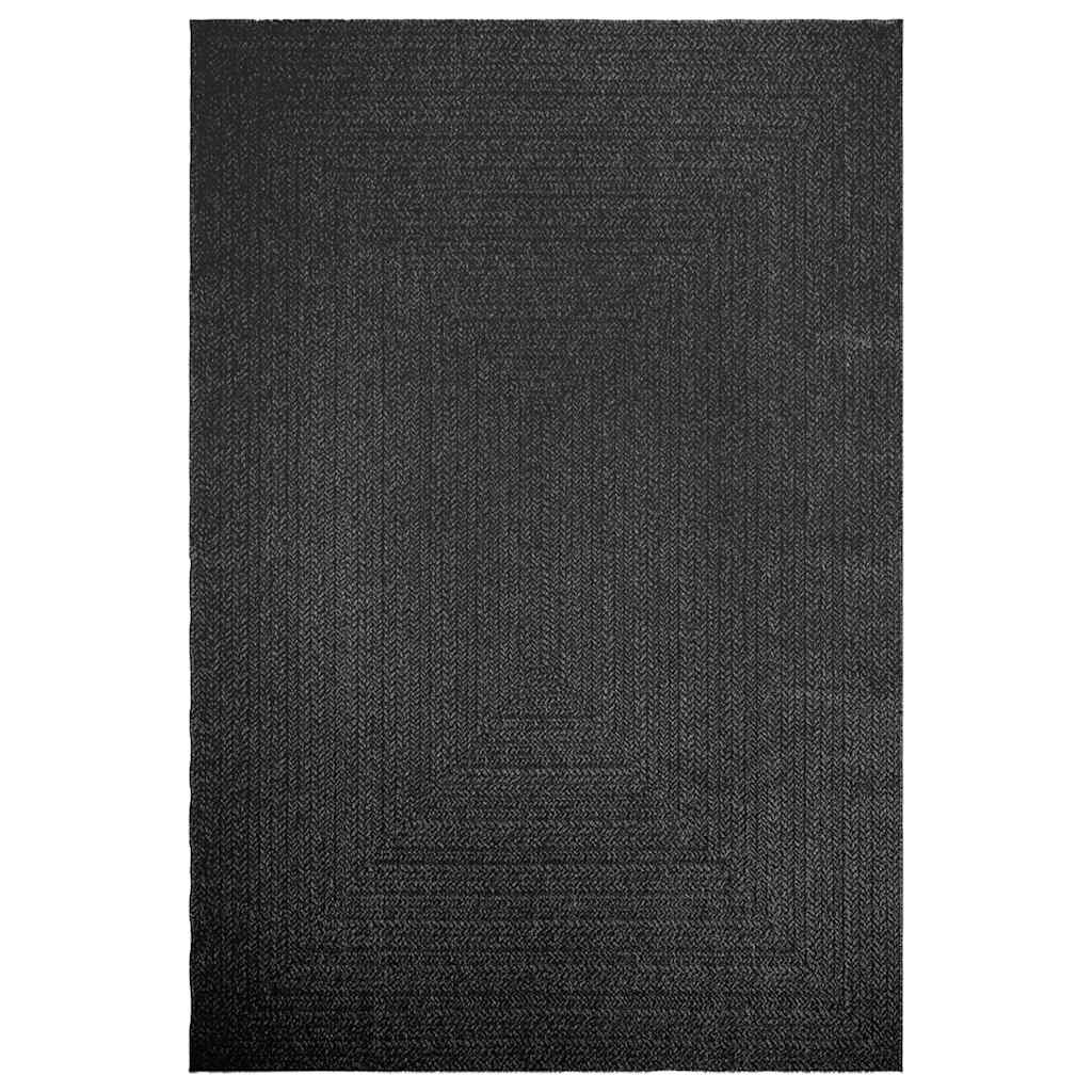 Vloerkleed ZIZUR binnen en buiten 200x290cm jute look antraciet is nu te koop bij PeponiXL, paradijselijk wonen!