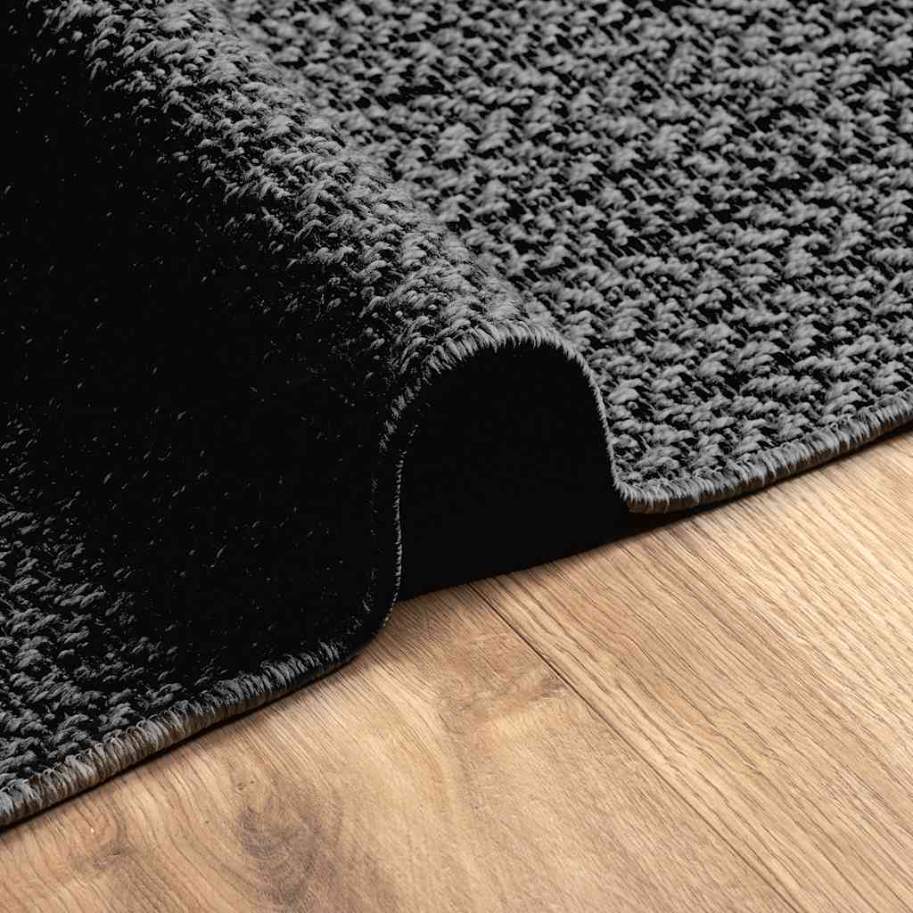 Vloerkleed ZIZUR binnen en buiten 200x290cm jute look antraciet is nu te koop bij PeponiXL, paradijselijk wonen!